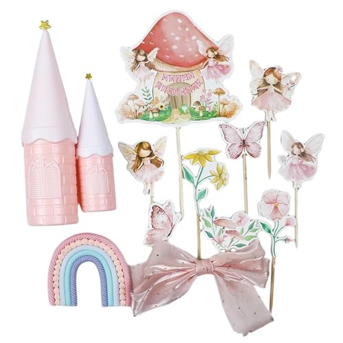 Oshhni 13 Stück Feen-Cupcake-Topper, Geburtstags-Cupcake-Picks, Partyzubehör für Geburtstagspartys von Oshhni