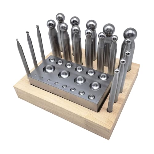Oshhni 19-teiliges Dapping-Doming-Stanzblock-Set, Metallformungsmatrize, multifunktionales DIY-Handwerk, Holzsockel, Dapping-Block-Stanzer Oshhni 19-teiliges Dapping-Doming-Stanzblock-Set, Metallformungsmatrize, multifunktionales DIY-Handwerk, Holzsockel, Dapping-Block-Stanzer von Oshhni