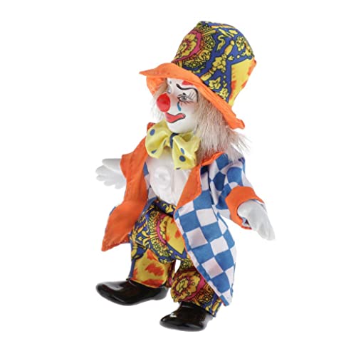Oshhni 23 cm Lustige Polka Dots Kleidung Clown Mann Puppe Weihnachtsschmuck Geschenke, Mehrfarbig, 16cm von Oshhni
