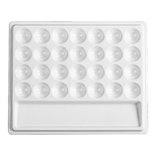Oshhni 28 Wellfarbenpalette Rechteckige Malmalerei Mischtablett für Acrylölmalerei Künstler, Ohne Deckel von Oshhni