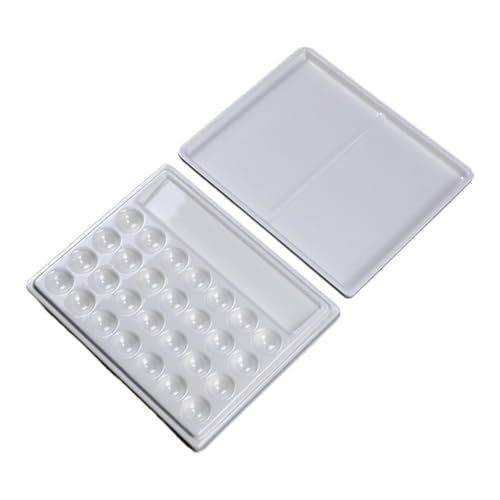 Oshhni 28 Wellfarbenpalette Rechteckige Malmalerei Mischtablett für Acrylölmalerei Künstler, mit Deckel von Oshhni