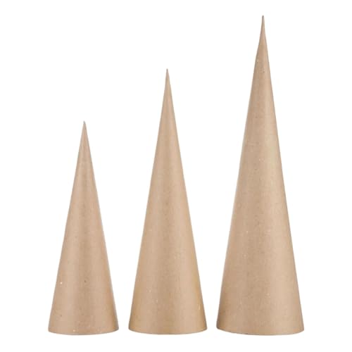Oshhni 3 Stück Pappmaché-Kegel, Weihnachtsbaum-Dekoration, fantasievoll und vielseitig zum Basteln, Pappkegel für Halloween-Dekorationen, 15 cm 25 cm 35 cm Oshhni 3 Stück Pappmaché-Kegel, Weihnachtsbaum-Dekoration, fantasievoll und vielseitig zum Basteln, Pappkegel für Halloween-Dekorationen, 15 cm 25 cm 35 cm von Oshhni