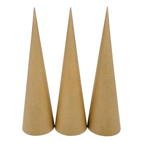 Oshhni 3 Stück Pappmaché-Kegel, Weihnachtsbaum-Dekoration, fantasievoll und vielseitig zum Basteln, Pappkegel für Halloween-Dekorationen, 35cm Oshhni 3 Stück Pappmaché-Kegel, Weihnachtsbaum-Dekoration, fantasievoll und vielseitig zum Basteln, Pappkegel für Halloween-Dekorationen, 35cm von Oshhni