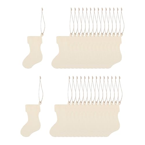 Oshhni 30x unvollendete Weihnachtsstrumpf-Ausschnitte aus, Verzierungen, Holzstücke, Geschenkanhänger, Ornamente für DIY-Bastelprojekte Oshhni 30x unvollendete Weihnachtsstrumpf-Ausschnitte aus, Verzierungen, Holzstücke, Geschenkanhänger, Ornamente für DIY-Bastelprojekte von Oshhni
