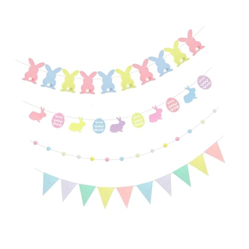 Oshhni 4X Ostern Banners Dekorationen, Hasenschild Bunting Hängende Girlanden für Garten im Freien Oshhni 4X Ostern Banners Dekorationen, Hasenschild Bunting Hängende Girlanden für Garten im Freien von Oshhni