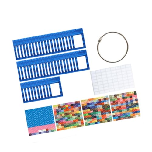 Oshhni 50 -fache Kleine Perlenorganisator, Aufbewahrungstasche, wiederverschließbare Taschen mit Bindemittelringen und Aufklebern, Blau von Oshhni
