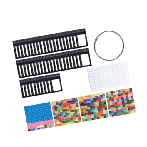Oshhni 50 -fache Kleine Perlenorganisator, Aufbewahrungstasche, wiederverschließbare Taschen mit Bindemittelringen und Aufklebern, Schwarz von Oshhni