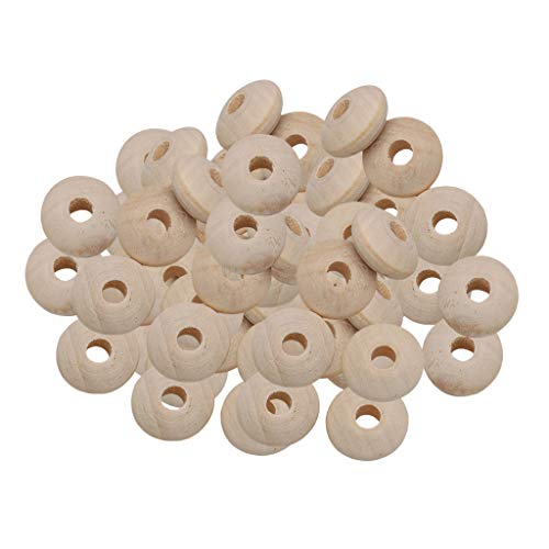 Oshhni 50X DIY Holz Flache Runde Perlen 8x15mm Loose Spacer Charm für Die Schmuckherstellung von Oshhni