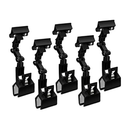 Oshhni 5PCS -Warenschild Clips, Etikettclips, Rotatable Price -Schilderinhaber, Regalpreisclips für Ausstellungen, Geschäfte, Verkauf, Schwarz von Oshhni