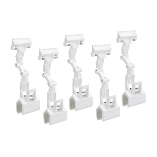 Oshhni 5PCS -Warenschild Clips, Etikettclips, Rotatable Price -Schilderinhaber, Regalpreisclips für Ausstellungen, Geschäfte, Verkauf, Weiß von Oshhni