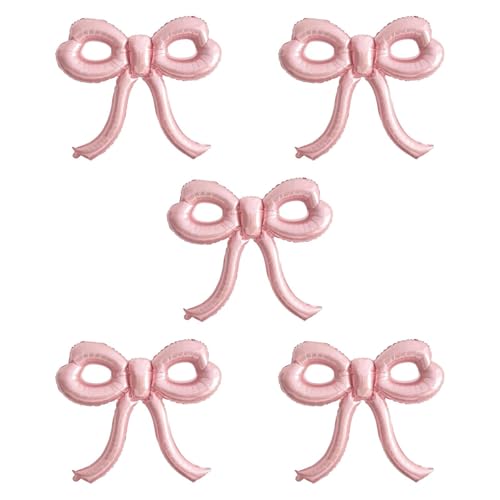 Oshhni 5pcs Bowballons Geburtstagsfeier Dekorationen Aluminium Folienballons Ornament für Brautdusche, Rosa von Oshhni