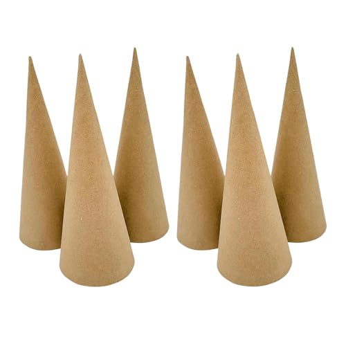Oshhni 6 Stück Pappmaché-Kegel, offener zum Basteln von Partyzubehör, Pappkegel zum Dekorieren, Bemalen, Verschönern Oshhni 6 Stück Pappmaché-Kegel, offener zum Basteln von Partyzubehör, Pappkegel zum Dekorieren, Bemalen, Verschönern von Oshhni