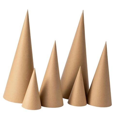 Oshhni 6X Pappmaché-Kegel, unten offen, fantasievoller DIY-Christbaumschmuck zum Basteln, Bemalen, Verzieren von Partyhüten, 15 cm 25 cm 35 cm Oshhni 6X Pappmaché-Kegel, unten offen, fantasievoller DIY-Christbaumschmuck zum Basteln, Bemalen, Verzieren von Partyhüten, 15 cm 25 cm 35 cm von Oshhni