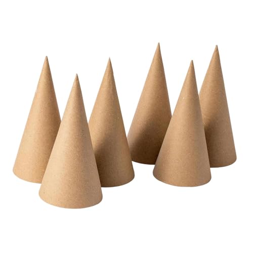 Oshhni 6X Pappmaché-Kegel, unten offen, fantasievoller DIY-Christbaumschmuck zum Basteln, Bemalen, Verzieren von Partyhüten, 15cm Oshhni 6X Pappmaché-Kegel, unten offen, fantasievoller DIY-Christbaumschmuck zum Basteln, Bemalen, Verzieren von Partyhüten, 15cm von Oshhni