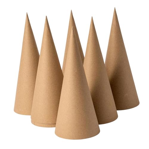 Oshhni 6X Pappmaché-Kegel, unten offen, fantasievoller DIY-Christbaumschmuck zum Basteln, Bemalen, Verzieren von Partyhüten, 35cm Oshhni 6X Pappmaché-Kegel, unten offen, fantasievoller DIY-Christbaumschmuck zum Basteln, Bemalen, Verzieren von Partyhüten, 35cm von Oshhni