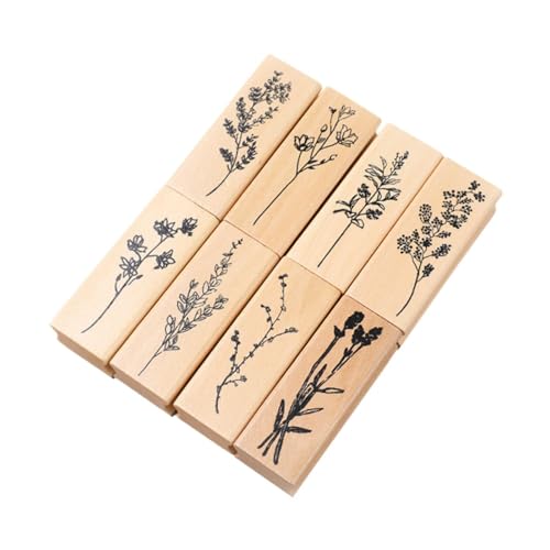 Oshhni 8 Stück Holz Gummi Botanische Stempel Set 8 Verschiedene Muster Kreative Oshhni 8 Stück Holz Gummi Botanische Stempel Set 8 Verschiedene Muster Kreative von Oshhni