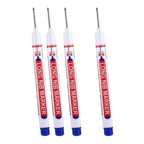 Oshhni 8 Stück Tieflochmarker Zimmermannsstift Permanentmarker Anreißwerkzeug mit Langer 20mm Spitze für Tiefe Löcher für Holz Fliesen Und Stahl, 4-teilig Blau Oshhni 8 Stück Tieflochmarker Zimmermannsstift Permanentmarker Anreißwerkzeug mit Langer 20mm Spitze für Tiefe Löcher für Holz Fliesen Und Stahl, 4-teilig Blau von Oshhni