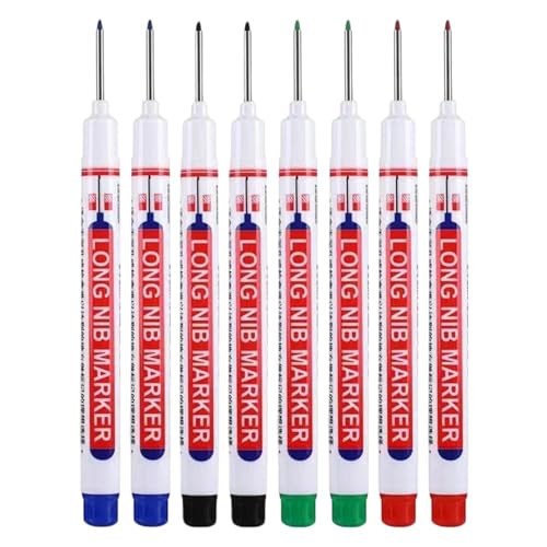 Oshhni 8 Stück Tieflochmarker Zimmermannsstift Permanentmarker Anreißwerkzeug mit Langer 20mm Spitze für Tiefe Löcher für Holz Fliesen Und Stahl, 8 Stück Rot Oshhni 8 Stück Tieflochmarker Zimmermannsstift Permanentmarker Anreißwerkzeug mit Langer 20mm Spitze für Tiefe Löcher für Holz Fliesen Und Stahl, 8 Stück Rot von Oshhni