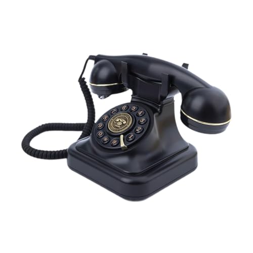 Oshhni Audio-Gästebuch-Telefon, Sprachnachrichten-Recorder-Telefon mit drehbarer Wählscheibe, Tischtelefon für die Dekoration von Geburtstags- und, Schwarz von Oshhni