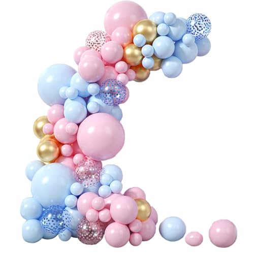 Oshhni Ballon-Girlanden-Set, Ballon-Set, Arrangement, Ballon-Ketten-Set, Party-Dekorationen, Hintergrund für Weihnachten, Rosa und Blau von Oshhni