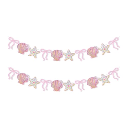 Oshhni Bogen und Muschel Girlande Sommer Banner Muscheln Dekor Papier Hängen Banner, Rosa von Oshhni