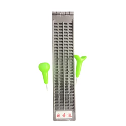 Oshhni Braille-Schreibtafel-Set, Lernzubehör, Braille-Lernwerkzeug mit Schreibwerkzeug für Anfänger von Oshhni