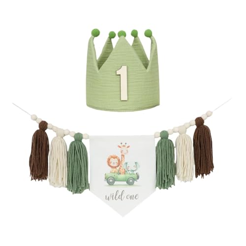 Oshhni Crown Hat Hochhaarbanner 1 Geburtstagsfeier Dekorationen mit Holzperle Quasten Girlande, mit Ziffer 1 Hut Oshhni Crown Hat Hochhaarbanner 1 Geburtstagsfeier Dekorationen mit Holzperle Quasten Girlande, mit Ziffer 1 Hut von Oshhni
