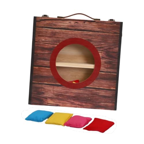 Oshhni Desktop Cornhole Board Faltbare Geschenke, tragbares lustiges Tischloch -Cornhole -Set mit 4 Bohnensäcken für das Büro des Party Carnival Office Home, Rot von Oshhni
