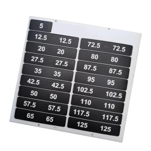 Oshhni Gewicht Stack Labels Gewicht Aufkleber 5-125 kg Abziehbilder Sticky Gewichtszahl Aufkleber für Krafttraining im Indoor-Fitnessstudio von Oshhni