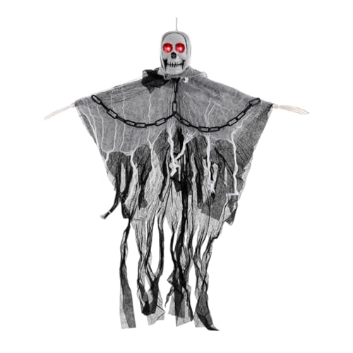 Oshhni Hängende Halloween-Skelett-Dekoration, gruselige Totenkopf-Dekoration, hängende Skelett-Requisiten, Grau Oshhni Hängende Halloween-Skelett-Dekoration, gruselige Totenkopf-Dekoration, hängende Skelett-Requisiten, Grau von Oshhni