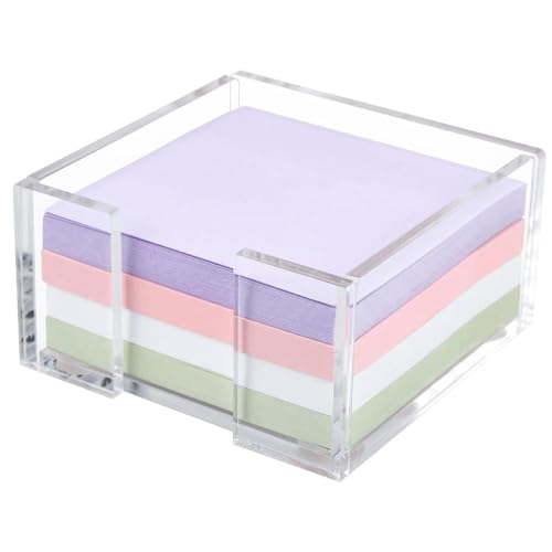 Oshhni Haftnotizhalter aus Acryl mit 4 Blöcken, Schreibtisch-Organizer, Haftnotizblöcke, rutschfest, selbstklebend, Notizblockhalter für Lehrer und Studenten von Oshhni