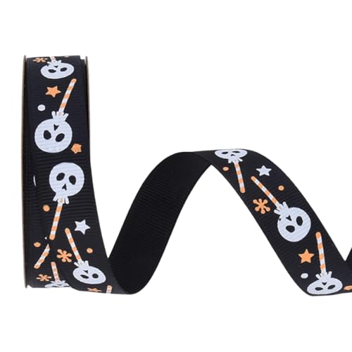 Oshhni Halloween-Band, Geschenkbox-Verpackungszubehör, Halloween-Dekoration, dekoratives Geschenkband für Heimwerkerarbeiten, Schwarz Oshhni Halloween-Band, Geschenkbox-Verpackungszubehör, Halloween-Dekoration, dekoratives Geschenkband für Heimwerkerarbeiten, Schwarz von Oshhni