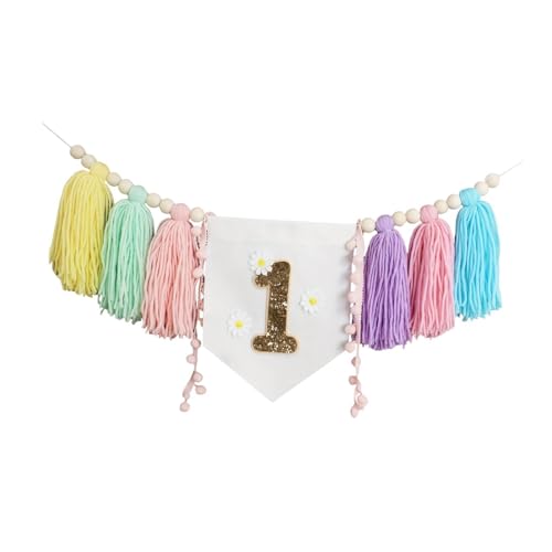 Oshhni Hochstuhl Banner für Den Ersten Geburtstag Mädchen Feier Dekorationen, Style C von Oshhni
