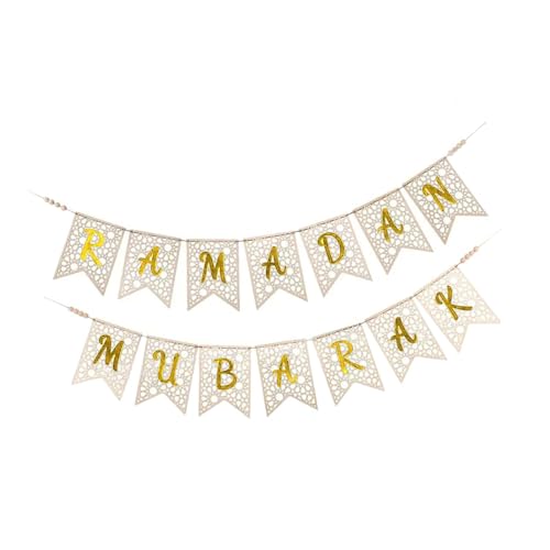 Oshhni Holz Ramadan Banner Dekor Ramadan Hanging Ornamente Eid Mubarak glückliche Geschenke für Veranstaltungen, Gold Oshhni Holz Ramadan Banner Dekor Ramadan Hanging Ornamente Eid Mubarak glückliche Geschenke für Veranstaltungen, Gold von Oshhni