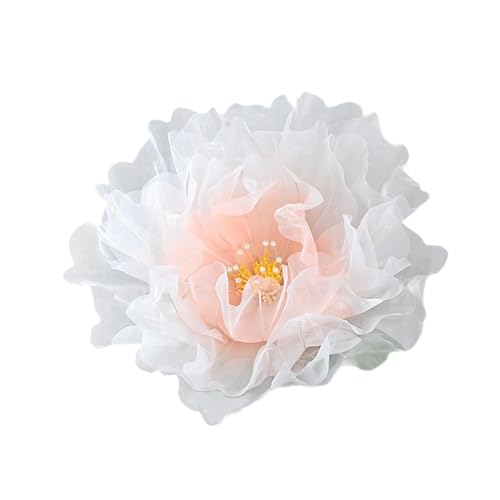 Oshhni Künstlicher Blumenkopf Garnblume Kunstblumenkopf Und Blumenverzierung Aus Weichem Netzstoff für Romantische Bastelarbeiten für Heimdekoration Und, Rosa von Oshhni