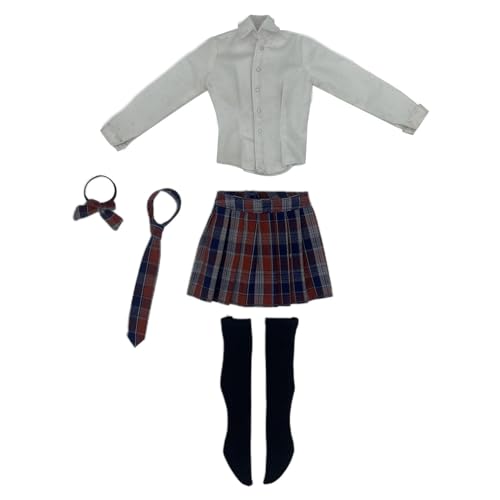 Oshhni Maßstab 1:6 Mädchen Uniform Anzug Weibliche Figur Puppe Kleidung Outfit Cosplay für 12'' Zoll Weibliche Action-Figuren Kostüm Körper, Rot von Oshhni