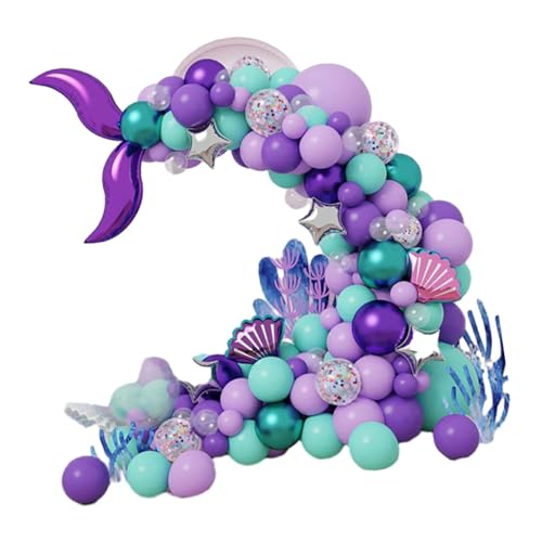 Oshhni Meerjungfrau Ballon Girlande Set,Latex Ballons,Meerjungfrau Schwanz Ballons Bogen,Mädchen,Baby von Oshhni