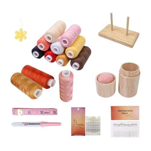 Oshhni Nähgarn-Set, Maßband, bunt, Nadelkissen, Nadeleinfädler für Nähmaschine, DIY, Quilten, Stickerei, Zuhause, Set A von Oshhni