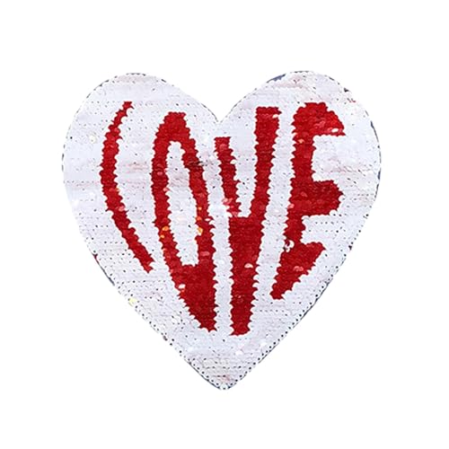 Oshhni Pailletten-Applikation, dekorative Patches, Glitzer, Nähen, Herz-Patch, zum Aufbügeln für Kleidung, Mantel, Rucksack Oshhni Pailletten-Applikation, dekorative Patches, Glitzer, Nähen, Herz-Patch, zum Aufbügeln für Kleidung, Mantel, Rucksack von Oshhni