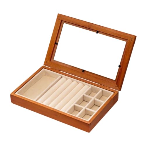 Oshhni Schmuckschatulle aus, Schmuck-Organizer, stapelbar, Vitrine, Aufbewahrungskoffer für Halsketten, Armbänder, Shop, Frauen, Style B von Oshhni