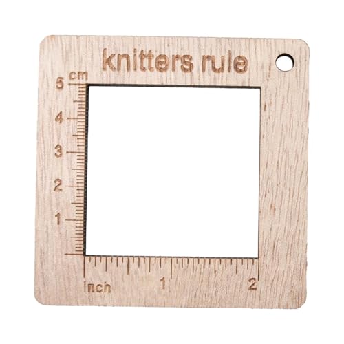 Oshhni Strickmaß-Lineal, praktisch, langlebig, kompakt, glatt, quadratisch, handgefertigt, aus Holz, zum Stricken, Quilten, Heimkünstlern von Oshhni