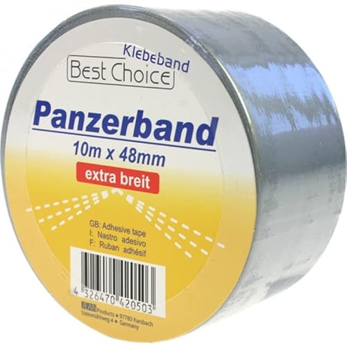 BestChoice 42050 Klebeband, Panzerband 10m x 48mm silber von Osma