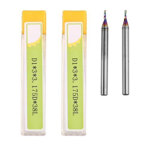Osmond 2PCS D1x3x3.175Dx38L Einfachschneide-Schaftfräser Aus Massivem Wolframkarbidlegierungsende mit Beschichtung für Aluminium Osmond 2PCS D1x3x3.175Dx38L Einfachschneide-Schaftfräser Aus Massivem Wolframkarbidlegierungsende mit Beschichtung für Aluminium von Osmond