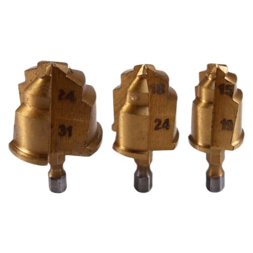 Osmond 3-Teiliges PPR-Stufenbohrer-Set mit 3 Klingen und Sechskantschaft, Wasserrohr-Verbindungswerkzeug, 20/25/32 mm, Anfasfräser Osmond 3-Teiliges PPR-Stufenbohrer-Set mit 3 Klingen und Sechskantschaft, Wasserrohr-Verbindungswerkzeug, 20/25/32 mm, Anfasfräser von Osmond