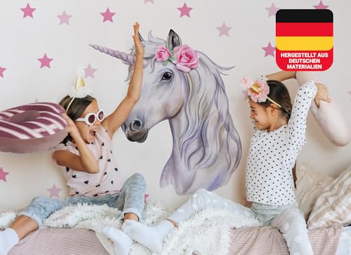 Osomhome | Wandtattoo Kinderzimmer Einhorn Wandbild I Wandsticker Junge Babyzimmer Mädchen Aufkleber | Wanddeko Wohnzimmer | os2030 (170 x 163 cm) von Osomhome