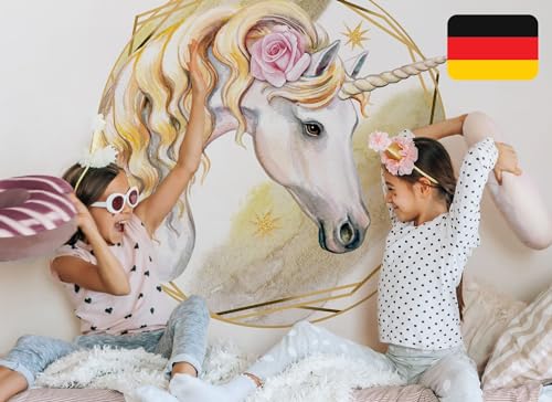 Osomhome Wandtattoo Kinderzimmer Mädchen & Junge: Einhorn Kreis (120x120cm) | Kinderzimmer & Babyzimmer Deko | Wandsticker & Wanddeko Kinderzimmer | Wandaufkleber Kinderzimmer Wall Stickers os9453 von Osomhome