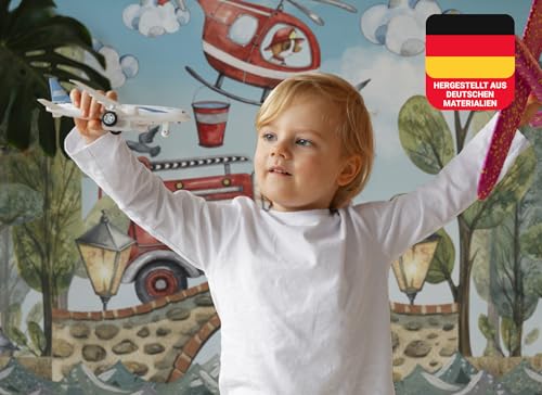 Osomhome Wandtattoo Kinderzimmer Mädchen & Junge: Feuerwehr (150x100cm) | Kinderzimmer & Babyzimmer Deko | Wandsticker & Wanddeko Kinderzimmer | Wandaufkleber Kinderzimmer Wall Stickers os3030 von Osomhome