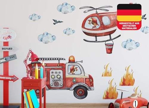 Osomhome | Wohnzimmer Wandtattoo Kinderzimmer Junge | Wandsticker Mädchen Babyzimmer Aufkleber | Feuerwehr Hubschrauber Wanddeko Schalfzimmer | os2800 170x130 cm Osomhome | Wohnzimmer Wandtattoo Kinderzimmer Junge | Wandsticker Mädchen Babyzimmer Aufkleber | Feuerwehr Hubschrauber Wanddeko Schalfzimmer | os2800 170x130 cm von Osomhome