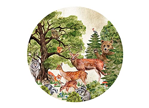 Wandtattoo Kreis Wald I Tiere, Reh, Kinderbilder Junge Kinderzimmer Mädchen Aufkleber Osomhome 120x120 cm von Osomhome