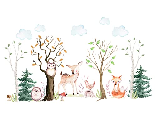 Wandtattoo Waldtiere 200x110 cm I Blätter Fuchs Reh Igel Vogel Wald Kinderbilder Junge Kinderzimmer Mädchen Aufkleber Osomhome Wandtattoo Waldtiere 200x110 cm I Blätter Fuchs Reh Igel Vogel Wald Kinderbilder Junge Kinderzimmer Mädchen Aufkleber Osomhome von Osomhome